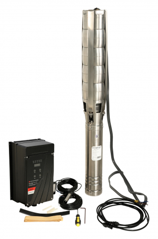 Pompa submersibila apa curata ProGARDEN Aqua SOLAR 4053, 3", solar, 3000W/300V, MPPT, fara PV, 660 L/min, Hmax. 45 m, multietajata + 14 x Panou fotovoltaic SP460M-72H [1]