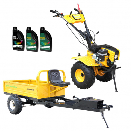 Agricultura - Pachet Motocultor ProGARDEN Campo 873 Alpine, 7 CP + Remorca RM500T + 1L Ulei motor + 2L Ulei transmisie