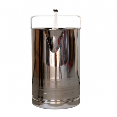 Accesorii procesare lapte - Recipient din inox, cu flotor, pentru masurarea laptelui, 20 litri