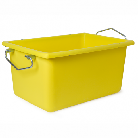 Accesorii pentru santier - Recipient dreptunghiular pentru materiale, cu manere, polietilena, 180 litri / 450 kg