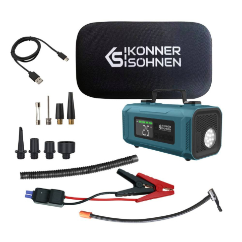 Echipamente auto - Redresor auto cu compresor Konner & Sohnen KS JSP-2000, baterie 14800 mAh, curent max. 2000 A