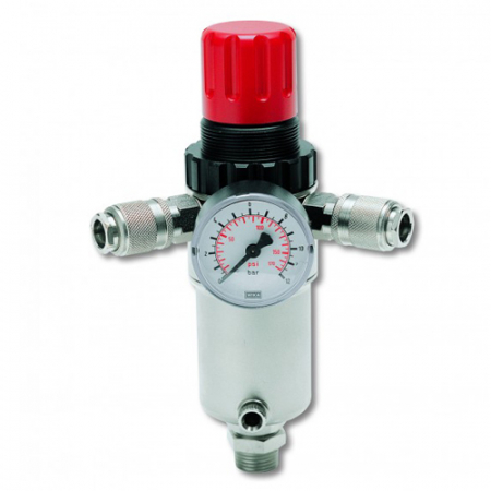 Regulatoare - Regulator de presiune cu manometru si 2 cuple rapide Gav RPF 188R, 1/2", 0-12 bar