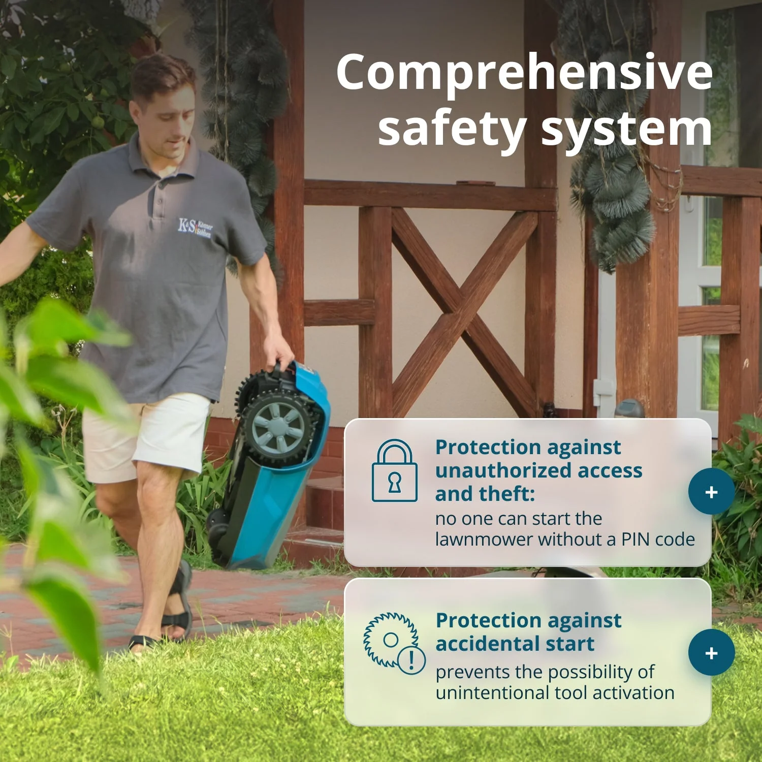 Robot de tuns gazon Konner & Sohnen KS 22RLM, 20V, 4Ah, 22 cm, 25-65 mm, 900 mp, Bluetooth, Wi-Fi [9]