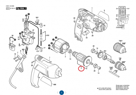 Piese de schimb - Rotor Bosch GBM 6 RE, 1604010695