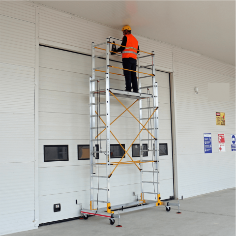 Schela mobila profesionala din aluminiu Condor TeleSafe 005XL, inaltime maxima de lucru 5.83 m [1]