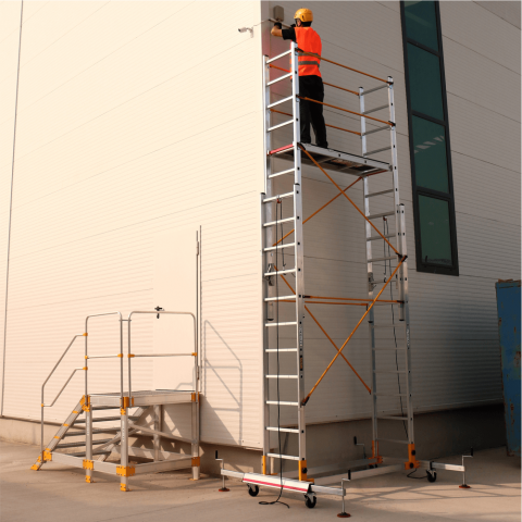 Schela mobila profesionala din aluminiu Condor TeleSafe 008XL, inaltime maxima de lucru 8.05 m [2]