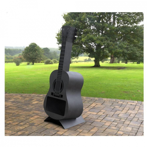 Incalzire si Climatizare - Semineu pentru gradina Krodesign Quitar, 1578 x 580 x 484 mm, Negru
