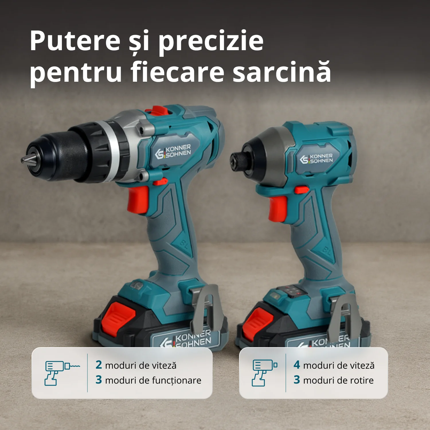 Set Master 2-in-1 fara fir Konner & Sohnen KS IDISD 20V SET 2, 20V, 2 acumulatori 2Ah [2]