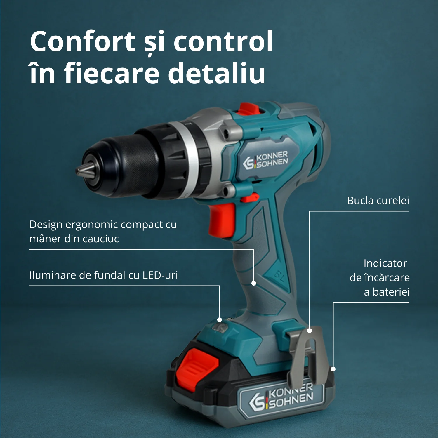Set Master 2-in-1 fara fir Konner & Sohnen KS IDISD 20V SET 2, 20V, 2 acumulatori 2Ah [6]