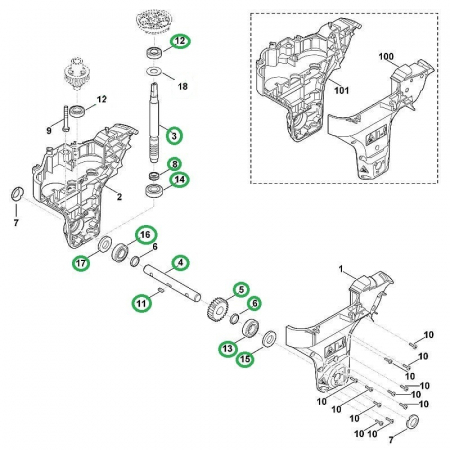 Set reparatie reductor Stihl HB 445.0, HB 560.0, HB 585.0 [1]