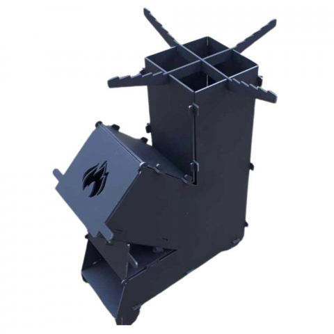 Sobe și seminee - Soba cu pirostrie pentru camping VivaTechnix KRO-1147, dimensiune 570 x 355 x 136 mm, demontabila, faras inclus