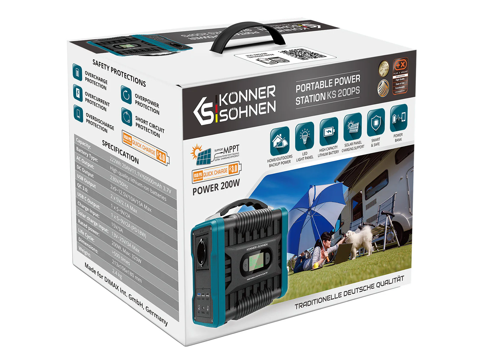 Statie de incarcare Konner & Sohnen KS 200PS, 200 W, baterie Li-Ion 11.1 V, 20 Ah [12]