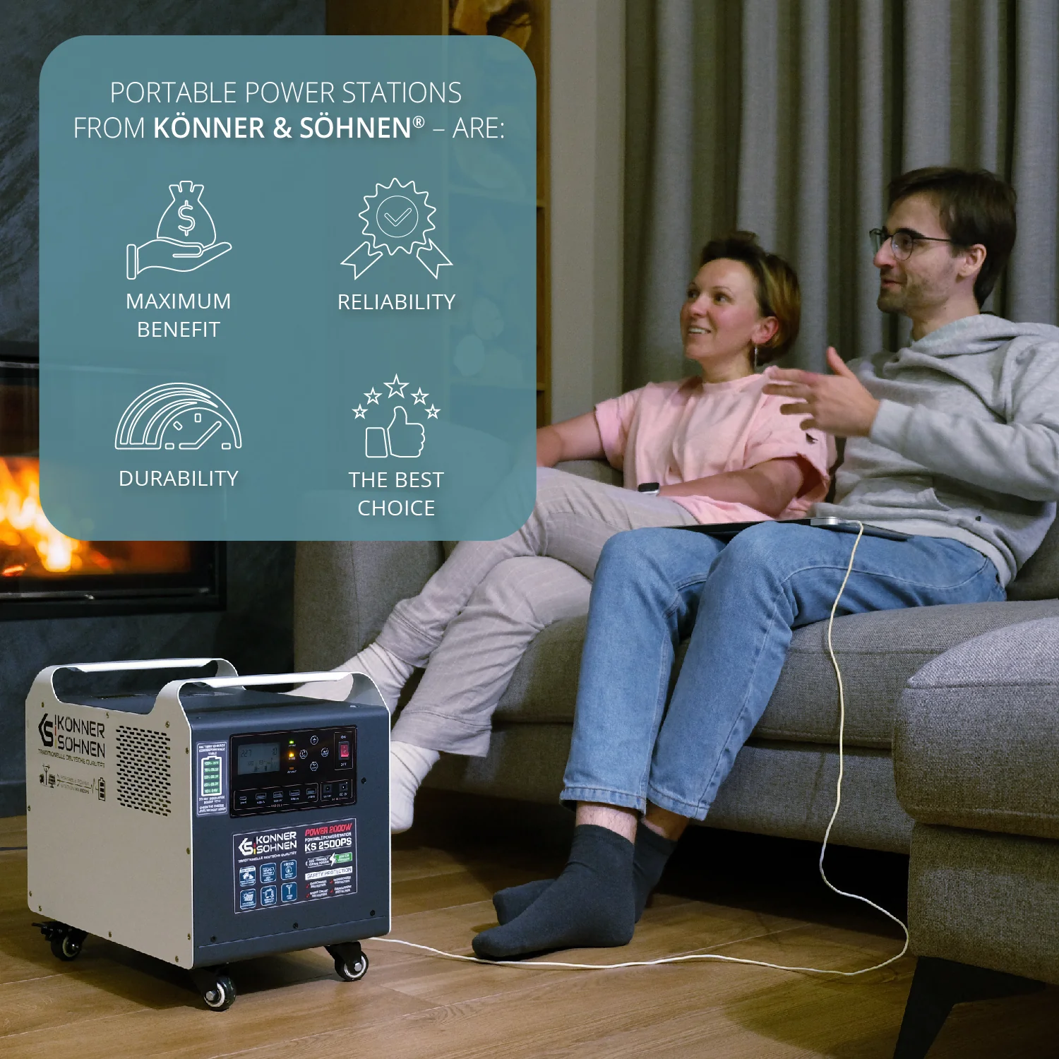 Statie de incarcare Konner & Sohnen KS 2500PS, 2500 W, baterie LiFePo4 100 Ah, 2560 Wh [11]