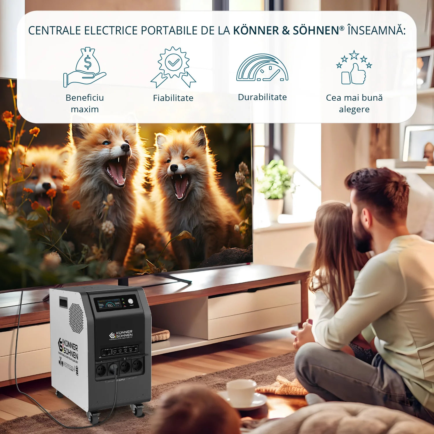 Statie de incarcare Konner & Sohnen KS 3000PS, 3000 W, baterie LiFePO4 125 Ah / 3200 Wh [12]