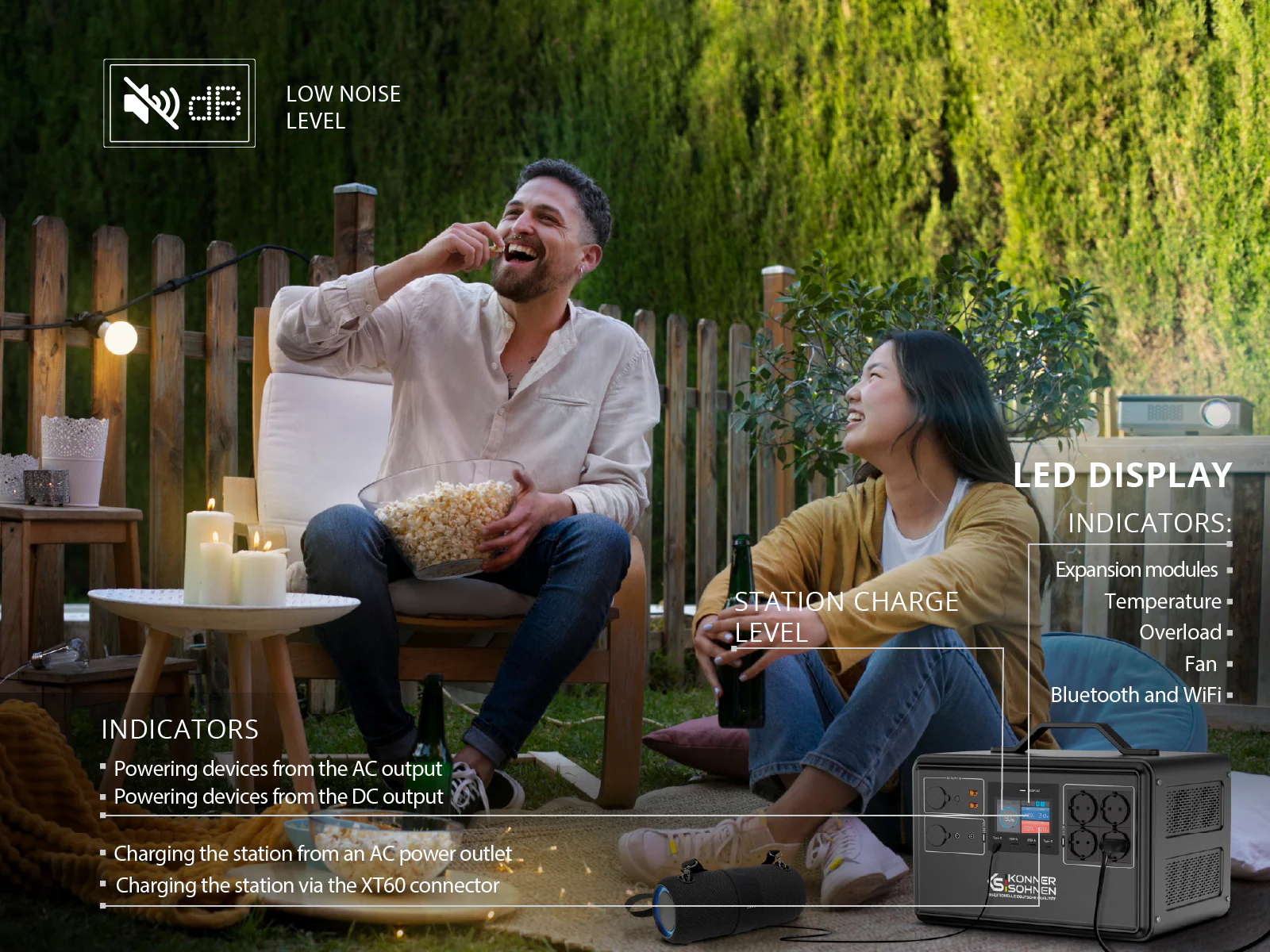 Statie de incarcare portabila Konner & Sohnen KS 2400PS, 2400 W, baterie LifePO4 50 Ah / 2240 Wh [4]