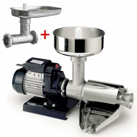 Storcătoare de roșii - Pachet Storcator de rosii electric nr. 5, Reber 9004 N, 500 W, 150-340 kg/h + Accesoriu tocat carne nr. 12, Reber 8811 N, vas inox