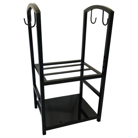 Accesorii sobe & seminee - Suport pentru lemne cu 2 polite, VivaTechnix VMD-1027, Metal, Negru, 40 x 30 x 74 cm