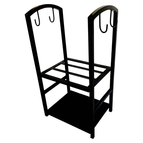 Suport pentru lemne cu 2 polite, VivaTechnix VMD-1027, Metal, Negru, 40 x 30 x 74 cm [2]