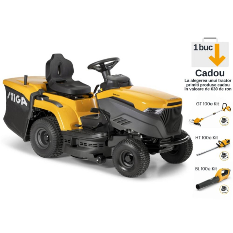 Tractoras de tuns gazon STIGA ESTATE 384, 9.2 CP, benzina, 84 cm, cos 240 L