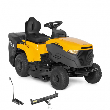 Tractoras de tuns gazon STIGA Estate 384 M, 8.5 CP, benzina, 84 cm, cos 200 L