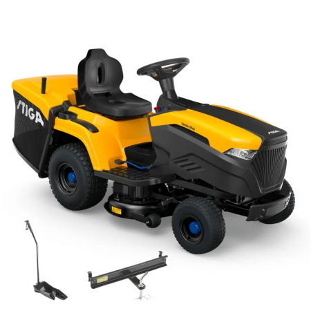 Casa si Gradina - Tractoras de tuns gazon STIGA ESTATE 384e, acumulator Li-Ion 48V, 30Ah, 84 cm, cos 240 L