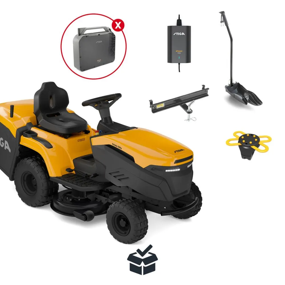 Masini de tuns iarba si accesorii - Tractoras de tuns gazon STIGA ESTATE 384e, acumulator Li-Ion 56V, 40Ah, 84 cm, cos 240 L