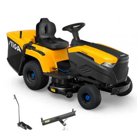 Casa si Gradina - Tractoras de tuns gazon STIGA ESTATE 584e, acumulator Li-Ion 48V, 40Ah, 84 cm, cos 240 L