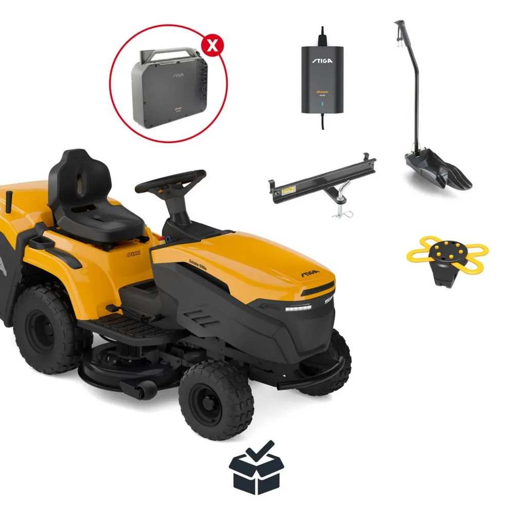 Casa si Gradina - Tractoras de tuns gazon STIGA ESTATE 598e, acumulator Li-Ion 56V, 40Ah, 98 cm, cos 240 L