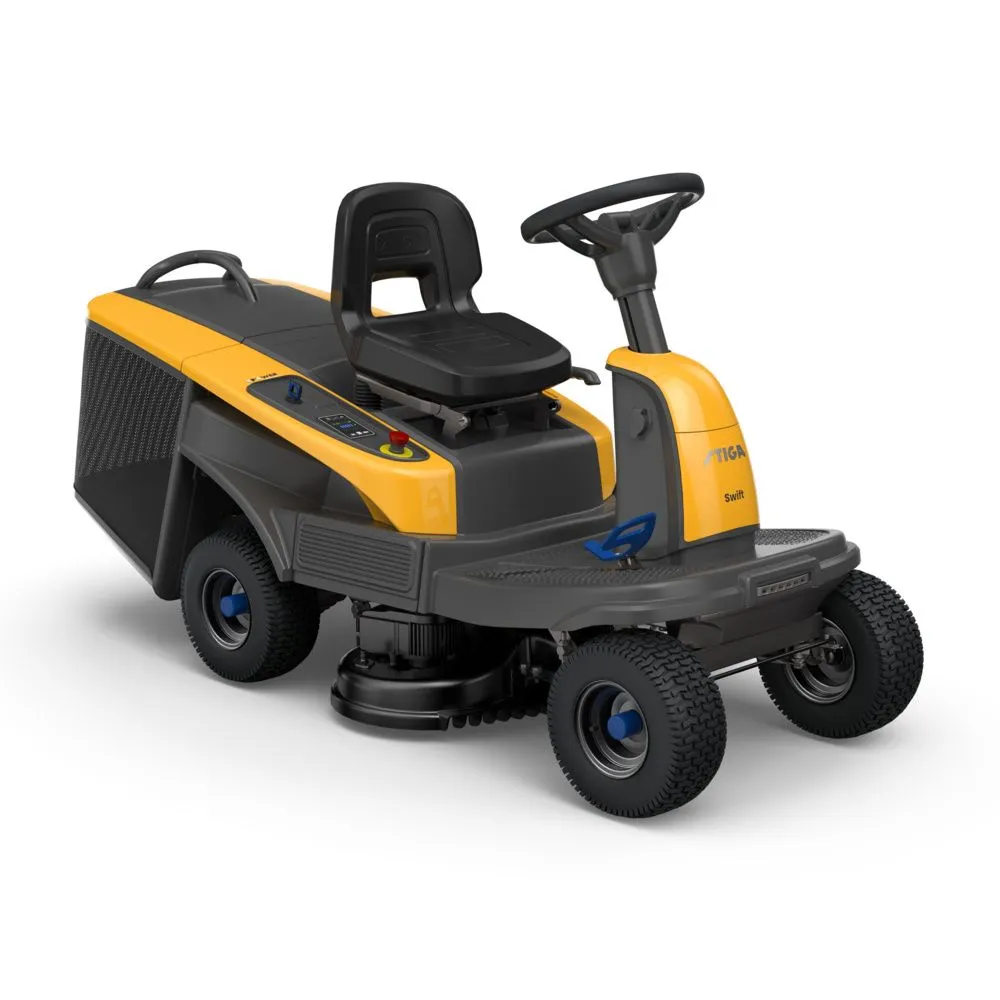 Casa si Gradina - Tractoras de tuns gazon STIGA SWIFT 372e, 4 acumulatori Li-Ion 48V, 25Ah, 72 cm, cos 170 L