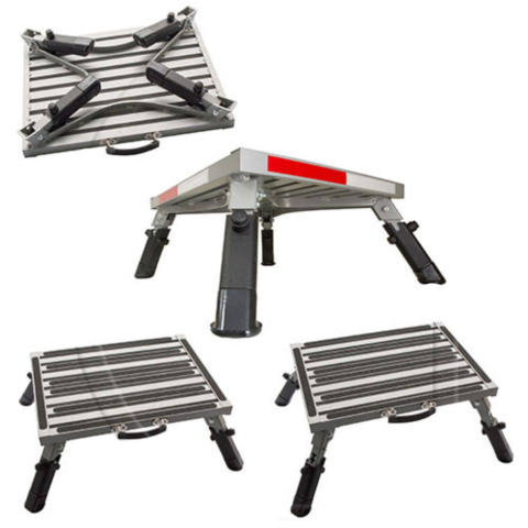 Constructii - Scara auto pliabila reglabila din aluminiu Red Mountain, max. 300 kg, 200-240 mm