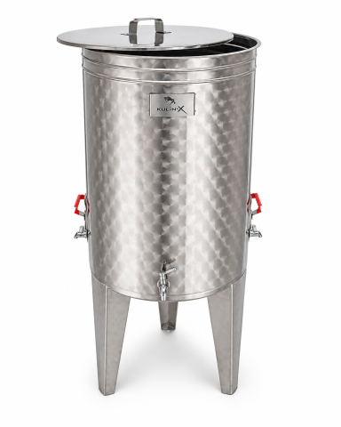 Vinificatie & Distilare - Vas inox pentru aghiasma 150 L, 3 robineti, picioare, manere laterale si capac antipraf