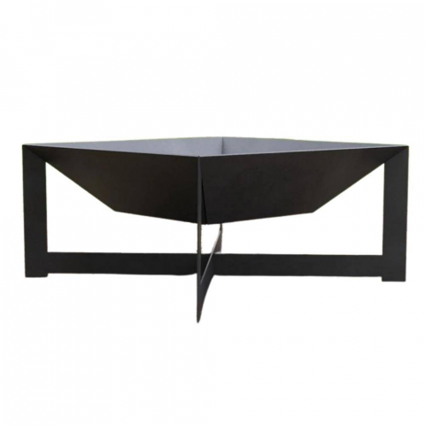 Vatra pentru terasa/gradina, Square Fire Pit KRO-1077, Otel, Negru, 600 x 600 x 300 mm, grosime 3 mm [4]