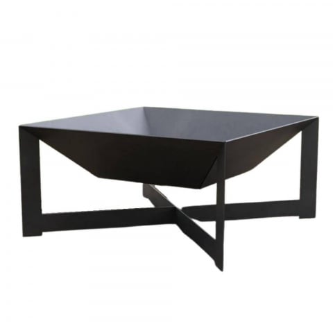 Vatra pentru terasa/gradina, Square Fire Pit KRO-1077, Otel, Negru, 600 x 600 x 300 mm, grosime 3 mm [5]