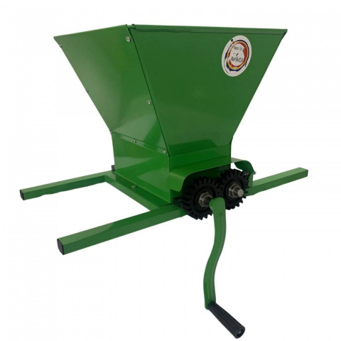 Zdrobitoare de struguri - Zdrobitor de struguri manual, cu tamburi reglabili, VivaTechnix VMD-41401R, capacitate cuva 25 litri, Verde