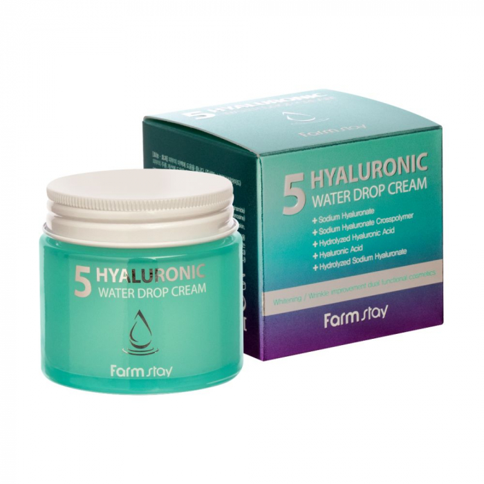 Crema-Balsam pentru Fata Hidratanta cu Efect Antirid Farmstay Hyaluronic 5 Water Drop Cream 80ml [2]