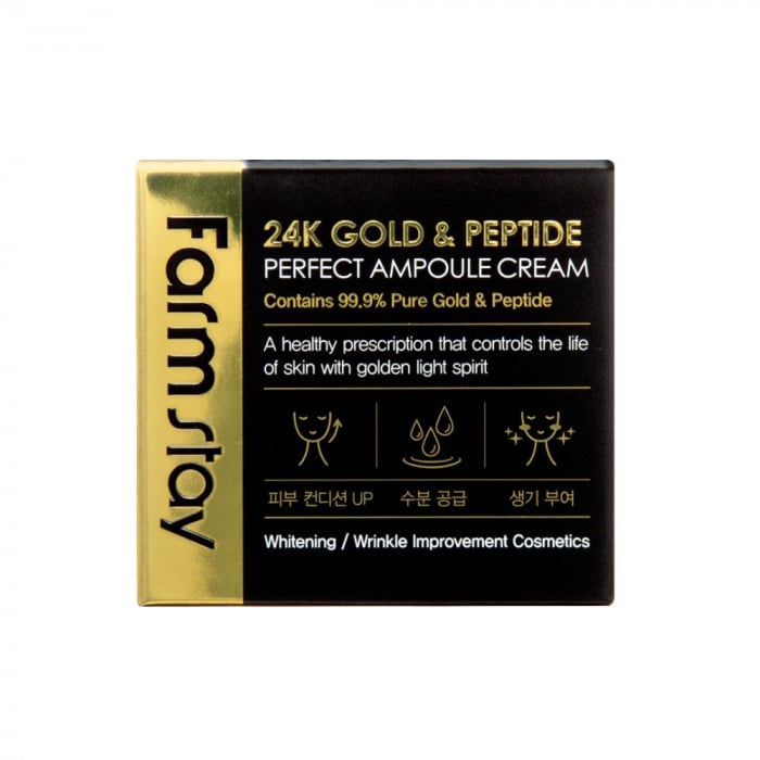 Crema-Gel pentru Fata Antirid Revitalizanta Farmstay 24K Gold & Peptide Perfect Ampoule Cream 80ml [3]