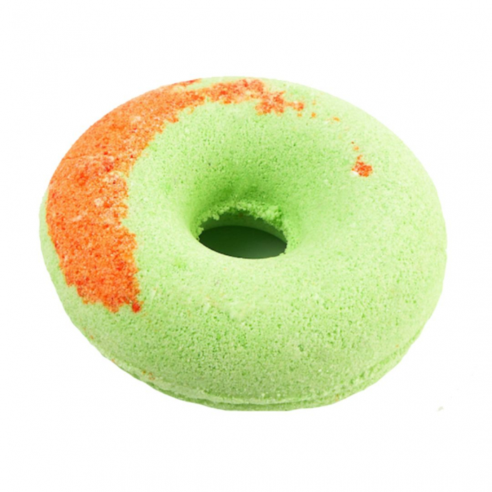 Figurina-gogoasa efervescenta de baie Cafe Mimi Bath Fizzer Peach Donut with Kiwi cu extracte naturale de Piersica si Kiwi 140gr [1]