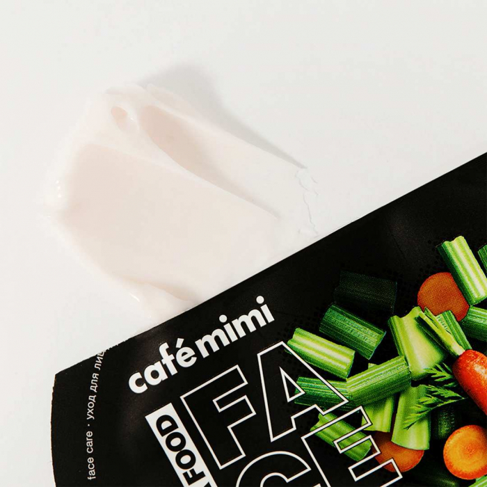 Masca de fata lichida Cafe Mimi Super Food Carrot & Celery cu extracte naturale de Morcov, Telina, Turmeric, Unt de Shea si Vitamina E 10ml [2]