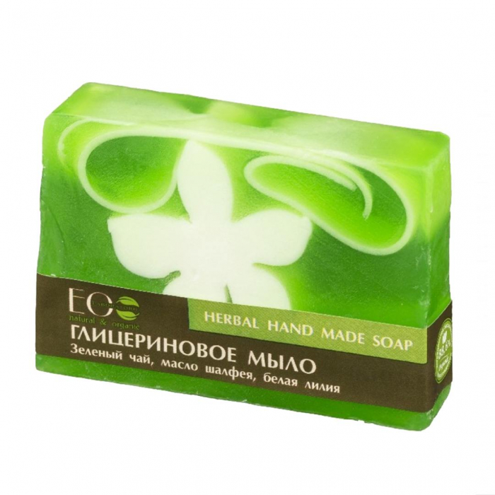 Sapun solid handmade cu glicerina vegetala EO Laboratorie Herbal, cu extracte naturale de Ceai Verde, Salvie si Crin 130gr [1]