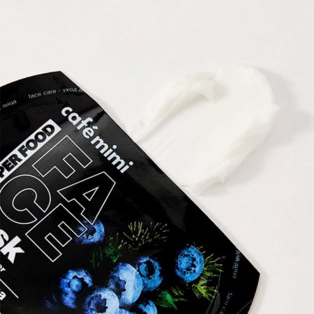 Masca de fata lichida Cafe Mimi Super Food Blueberry & Juniper cu extracte naturale de Afine, Ulei de Ienupar, Unt de Shea si Vitamina E 10ml [1]