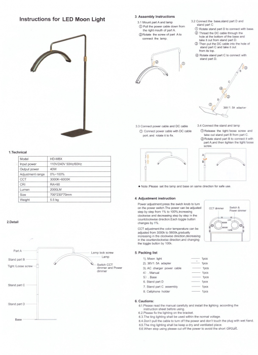 Lampa Cosmetica Semiluna LED - Moon [2]