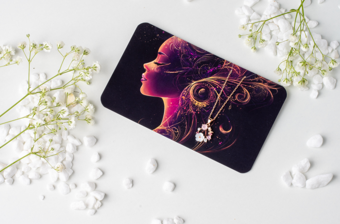 Colier elegant placat cu aur roz 925 – Pandantiv floral cu pietre semiprețioase [3]