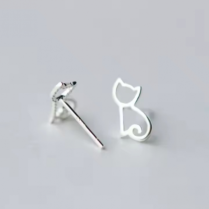 Set de Cercei din Argint „Pisica și Spirala” – Simbol al Dualității Feminine [3]
