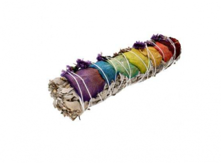 Rasini si plante sacre - Stick Salvie Albă cu Petale de Trandafir Uscate – Stil Chakra & Purificare Energetică