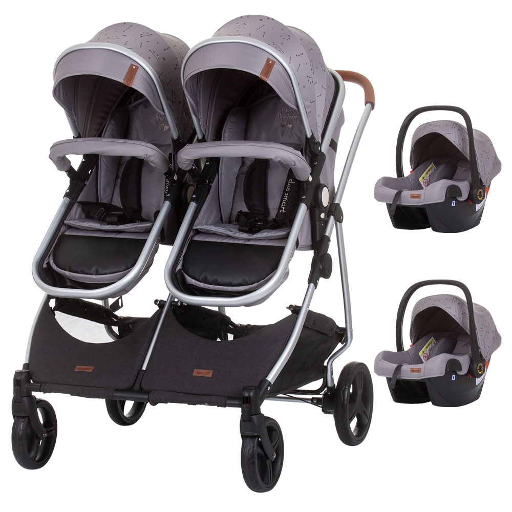 Carucior gemeni Chipolino Duo Smart 3 in 1 graphite [1]