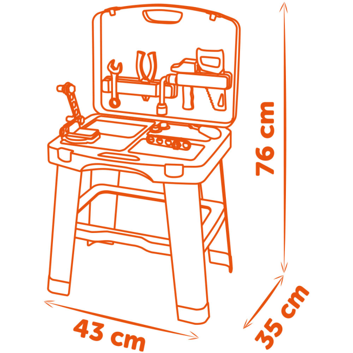 Atelier Smoby Black & Decker Bricolo Smart Workbench cu 33 accesorii [2]