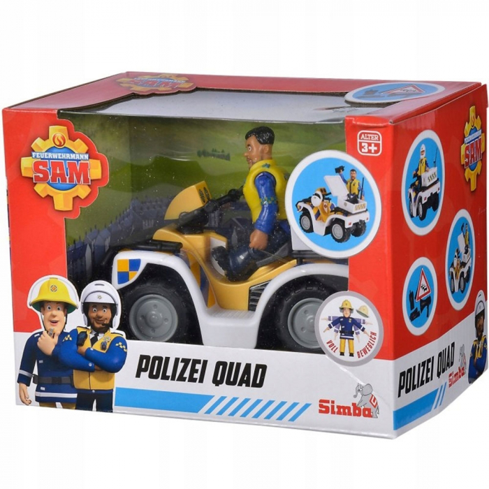 ATV Simba Fireman Sam Police cu figurina Malcolm si accesorii [7]