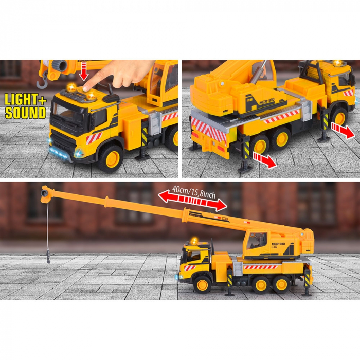 Camion cu macara Majorette Volvo Truck Crane cu lumini si sunete [5]