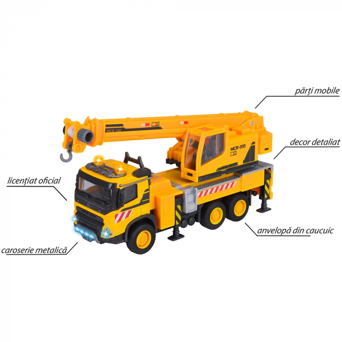 Camion cu macara Majorette Volvo Truck Crane cu lumini si sunete [4]