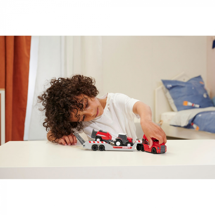 Camion Dickie Toys Massey Ferguson Micro Farm Truck 32 cm cu tractor si presa de balotat [6]